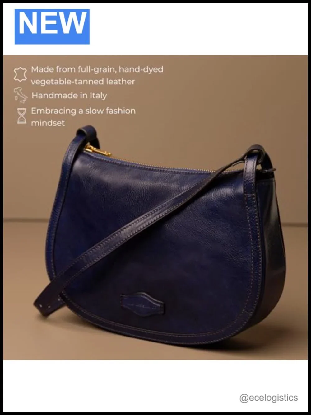 Italian Full-Grain Leather Hobo Bag Handmade Shoulder Purse